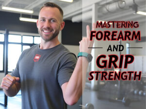 Fitness trainer demonstrating techniques for mastering forearm and grip strength.