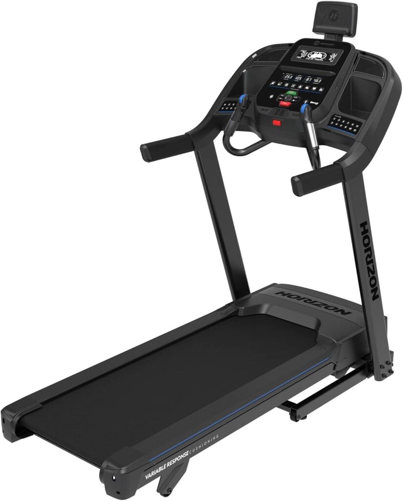 Horizon 7.0 AT Treadmill in a feature-rich home gym