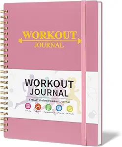 Fitness Journal Planner with 152 Pages and Waterproof Cover