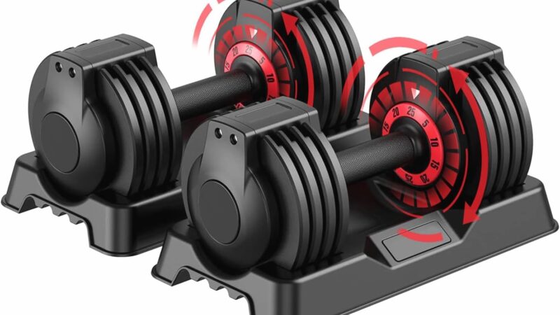 SKOK 25/55 lbs Pair Adjustable Dumbbells Set for Versatile Workouts