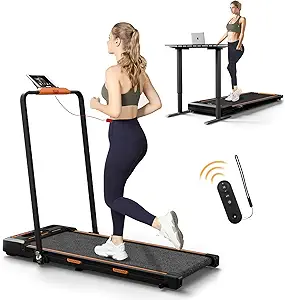 AIRHOT 2-in-1 Folding Treadmill - Compact, portable treadmill with 16-inch wide belt and 2.25 HP motor